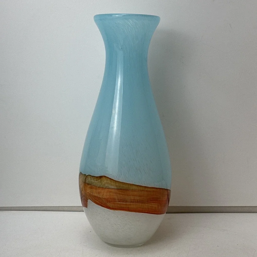 Blue White Orange Handmade 11.5